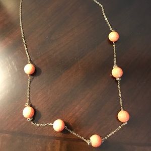 JCrew Necklace with gold chain and orange balls